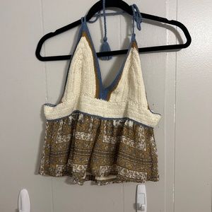 Boho crop tank top
